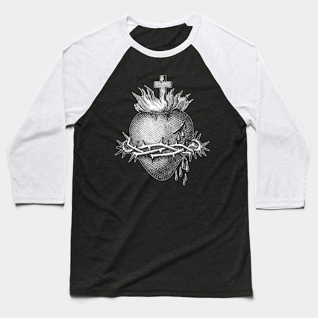 Most Sacred Heart of Jesus Christ Baseball T-Shirt by Beltschazar